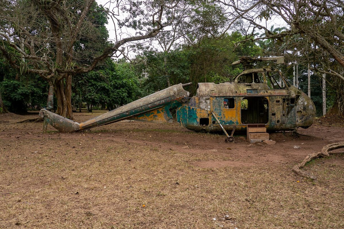 Retired helicopter at Aburi Botanical Gardens