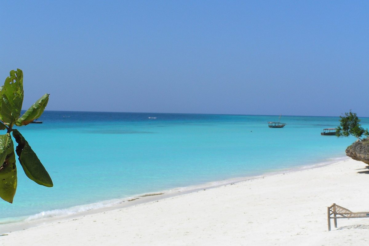 White sand and turquoise water at Nungwi, Zanzibar